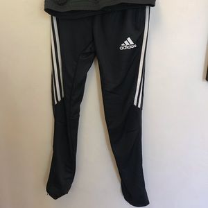 dark grey adidas sweatpants